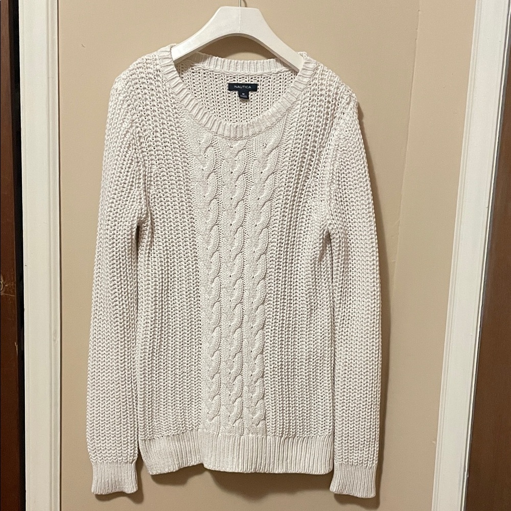 Nautica Cream Cable Knit Sweater